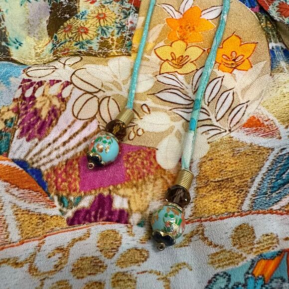 ❌SOLD❌ $849 Camilla 100% silk Retro’s Rainbow Long Sheer Overlay Dress coverup - Picture 9 of 16